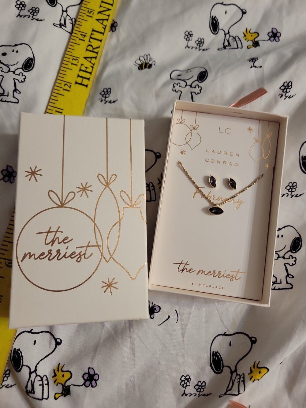 LC Lauren Conrad Birthstone Jewelry Set February 16” Necklace & Stud Earrings